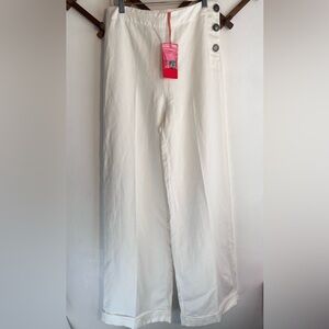 Max&Co white linen blend sailor pants trouser US size 4/Eu8 NWT